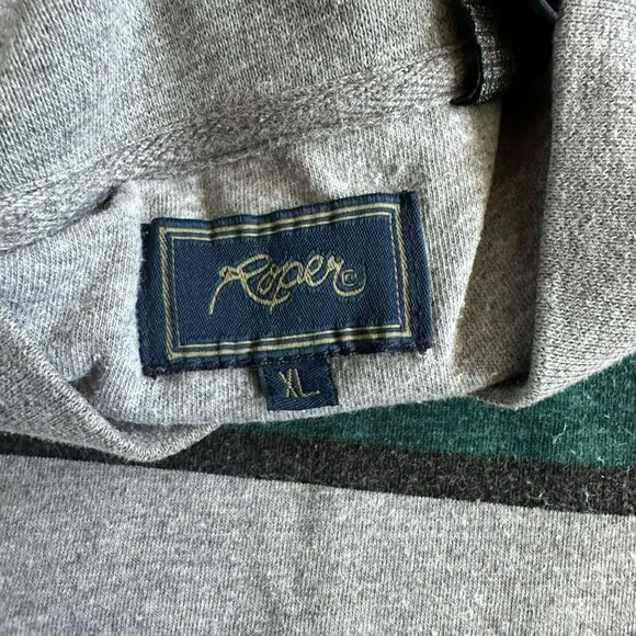 Roper Men's Size X-Large Long Sleeve Henley Shirt in Gray with Aztec Design - Picture 7 of 9